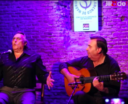 Foto de José de la Tomasa y Manolo Franco en el Círculo Flamenco de Madrid el 28/09/2017, tomada por Rafael Manjavacas.